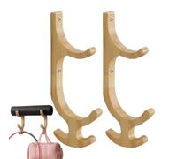 Yoga Mat Rack: Solid Wood With 4 Hooks, Wall Mount Organizer, Fitness Equipment Storage Hanger, Workout Equipment Display Rack In Cas