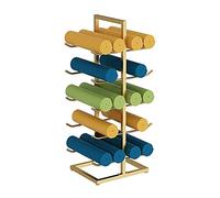 Yoga Mat Rack Vertical, Large Metal 5-Tier Foam Roller Organizer Holder Display Stand, for Garage Gym/Fitness Class, Gold-50×40×130cm