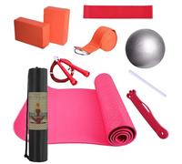 Yoga Mat Set, Yoga Kits for Home Training, Exercise Mat with Blocks, Includes Resistance Band, Stretch Band, Training Equipment for Pilates and Fitness