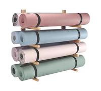 Yoga Mat Stand Solid Wood Yoga Mat Rack Foam Massage Roller Wall Shelf Pilates Studio Storage Solution Barrier Mounted Wooden Sorting Stand(90cm)