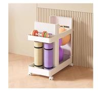 Yoga Mat Storage 10x20x20in Large Capacity 2 Tiers Yoga Mat Holder Multifunctional Workout Equipment Organizer with Wheels(White,B)