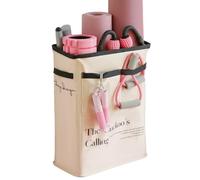 Yoga Mat Storage Basket: Satin Fabric Structure, Spacious Rectangular Dimension, Multipurpose Exercise Equipment Holder, Shaft Equipment Container Feature