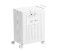 Yoga Mat Storage, Foam Roller Storage, Wheeled Mobility Compact Lightweight Space Saver Portable Stable Structure, Yoga Mat Basket for Fitness Neat Place, 20.55 * 15.35 * 17.71 * 9.84Inches, White
