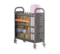 Yoga Mat Storage Rack, Easy to Assemble with Wheels and Hooks for Home Gym, School, Retail Store