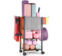 Yoga Mat Storage Rack Home Gym Equipment Workout Equipment Storage Organizer Yoga Mat Holder for Yoga Block,Foam Roller,Resistance Band,Dumbbell,Kettlebell and More Gym Accessories Gym Essentials