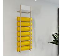 Yoga Mat Storage Rack, Metal Wall Mount Holder for Hanging Resistance Bands, Exercise Mats Display Shelf & Foam Roller