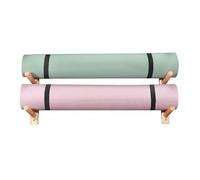 Yoga Mat Storage Rack, Wall Mount Exercise Mat Foam Roller Gym Organizer, Wooden Wall Hanging Fitness Storage Rack for Home Gym School Office Class