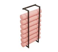 Yoga Mat Storage Rack, Wall Mount Holder for Hanging Resistance Bands, Exercise Mats Display Shelf, Foam Roller