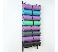 Yoga Mat Storage Rack, Wall Mount Organizer for Foam Rollers and Exercise Bands, Multi-Purpose Holder for Yoga Accessories and Workout Equipment