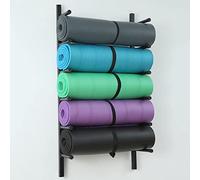 Yoga Mat Storage Rack, Wall Mount Organizer for Foam Rollers and Exercise Bands, Multi-Purpose Holder for Yoga Accessories and Workout Equipment