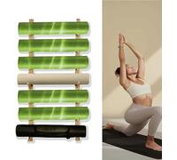 Yoga Mat Storage Racks Yoga Mat Rack Wall Mount Storage Organizer Rack Wood Home Gym Multi-layer Foam Roller Shelf(7)