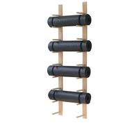 Yoga Mat Storage Stand, Wall-Mounted Holder, Wooden Yoga Mat Rack for Gym Organization, 2-9 Layer Floating Shelf for Yoga Studio and Workout Room