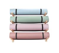 Yoga Mat Storage Stand - Wall Mounted Wooden Rack for Yoga Mats - 7 Layer Design for Efficient Organization in Workout Spaces