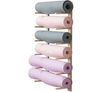 Yoga Mat Storage Stand,Yoga Studio Workout Room Yoga Mat Holder Wall Mount,2-9 Layers Wooden Yoga Mat Storage Rack Wall Mounted,Large Gym Organization Floating Shelf(Size:9 Layers 158cm/62in)