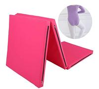 Yoga Mat, Thick Yoga Mat Exercise Mat with Handle Straps 70.9x23.6x2.0in Oxford Cloth + PE Sports Folding Gymnastics Mat for Dance, Gymnastics, Yoga Mat (Pink)