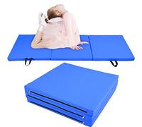 Yoga Mat, Thick Yoga Mat Exercise Mat with Handle Straps 70.9x23.6x2.0in Oxford Cloth + PE Sports Folding Gymnastics Mat for Dance, Gymnastics, Yoga Mat (Blue)