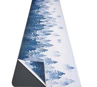 Yoga Mat Towel with Corner Pockets - Microfiber Yoga Towels for Hot Yoga Non Slip Moisture Wicking Sweat Absorbent, Forest Yoga Towel Easy for Travel, Use in Hot Yoga, Bikram, Pilates and Fitness