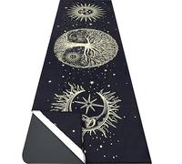 Yoga Mat Towel with Corner Pockets - Microfiber Yoga Towels for Hot Yoga Non Slip Moisture Wicking Sweat Absorbent, Tree of Life Yoga Towel Easy for Travel, Use in Hot Yoga,Bikram,Pilates and Fitness