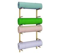 Yoga Mat Wall Holder - Metal Foam Roller Organizer & Hanging Storage Rack, 69 Tier Workout Equipment Wall Mount Shelf for Home Gym and School