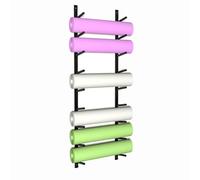 Yoga Mat Wall Holder, Metal Storage Rack for Exercise Mats, Foam Roller Organizer, 2/4/6/9 Tier Wall Mount System for Home Gym, Yoga Studio, School Studio