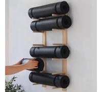 Yoga Mat Wall-mounted Holders, Multifunctional Wooden Fitness Equipment Training Display Shelf, Spacing 17cm, for Home School Studio and Gymnasium-6 Tier