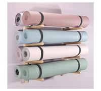 Yoga Mat Weight Rack Wall Mounted Wooden,Foam Roller/Exercise Mat Storage Racks,Multi-layer Storage,Home Hanging Storage Racks,Suitable for Yoga Studio Gym School,8 Tier