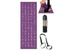 Yoga Mat with Exercises Stretches on Both Sides Fitness Mat Training Equipment for Floor Hall Gym Pilates Outdoor Playground Training Exercises