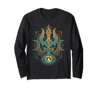 Yoga Mediation Hindu God Trishula Om Long Sleeve T-Shirt