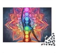 Yoga Meditation 1000 Piece Jigsaw Puzzle for Adults Chakra Energy Boost Relaxing Focus Home Decor Gift 52x38cm/1000pcs