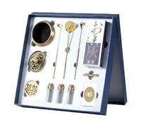 Yoga & Meditation 16pcs Incense Burner Kit - Complete Ash Powder Burner Set with Brass Censer, Art Mold Tools & Chinese Incense Burner in Gift Box for Relaxation, Home Fragrance