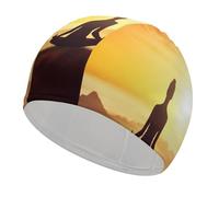 Yoga Meditation Bathing Cap High Elasticity Swimming Caps Fit Both Long Hair Short Hair Comfortable Large Shower Cap for Drag Reduction and Hair Protection