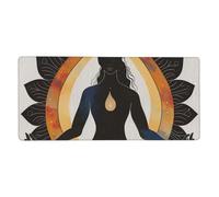 Yoga Meditation Print Mouse Pad Extra - Large Desk Mat for Office, Work - from - Home, PC Gamers & Streamers 16 x 35.5 Inch