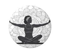 Yoga Meditation Round Badge - Durable Tinplate Design With Full Single-Sided Print, Perfect For Custom Gifts & Apparel Decoration