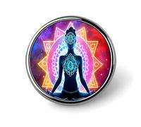 Yoga Meditation Round Lapel Pins Art Badge Accessories Backpacks