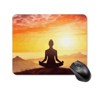 Yoga Meditation Square Mouse Pad Portable Computer Mousepad with Non-Slip Rubber Base 20 * 25cm Ultra-Thin Gaming Mouse Mat for Computer Laptop Office Desk Accessories