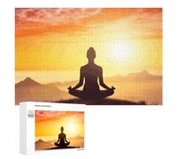 Yoga Meditation Wooden Puzzles for Adults 1000 PCS Unique Shape Puzzles Wall Art Home Decor for Puzzle Lovers, Family, Friend Creative Gift Toys