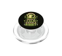 Yoga meditations "INHALE-RIBBIT" Zen-Yoga Pilates Frog PopSockets PopGrip for MagSafe