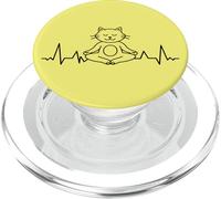 Yoga meditations Reiki Heartbeat cat Yoga PopSockets PopGrip for MagSafe