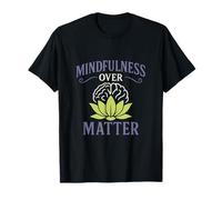 Yoga Mindfulness Over Matter Lotus Brain Graphic T-Shirt