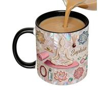 Yoga Motif Mug 330ml Yoga Themed Ceramic Drink Cup