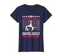 Yoga My Acrobatic Skills Increased Aerial Silks T-Shirt, Women, Navy Blue, XX-Large