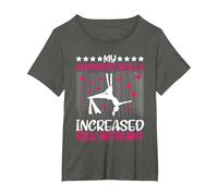 Yoga My Acrobatic Skills Increased Aerial Silks T-Shirt, Women's Plus, Asphalt Grey, 3X