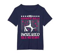 Yoga My Acrobatic Skills Increased Aerial Silks T-Shirt, Women's Plus, Navy Blue, 3X