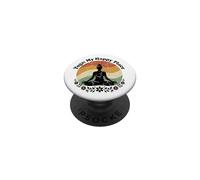 Yoga My Happy Place Retro Meditation Lotus Pose Botanical PopSockets Adhesive PopGrip