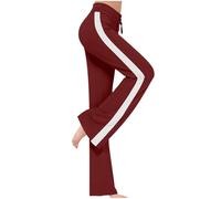 Yoga Pants for Women Elastic High Waist Sweatpants Casual Bootleg Wide Leg Joggers Athletic Workout Gym Trousers Comfy Stretchy Cycling Running Tracksuit Bottom Athletic Pants with Pockets