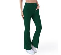 Yoga Pants for Women Flared Leggings High Waisted Bootcut Trousers Women's Workout Bootleg Stretchy Leggings Workout Bootleg Tummy Control Work Gym Trousers Running Walking Pants for Ladies Green