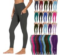 Yoga Pants for Women UK Naked Feeling High Waist Tight Tummy Butt Lifting Yoga Pants with Pockets Black Sport Stretchy Gym Trousers Running Soft Tummy Control Trousers Workout Hiking