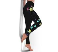 Yoga Pants for Women Workout Running Leggings, Women's Fitness Leggings Fashion Yoga Pants Slim Capri Summer Colorful Star Prints Skinny Long Trousers Jogger Sweatpants Athletic Tights Walking Running