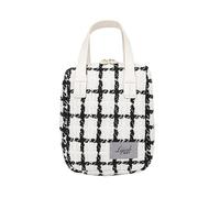 Yoga Pants with Pockets Plaid Hand Makeup Bag Large Capacity High Look Level Storage Bag Portable Bags Small Architecture, White, 14*8*18CM