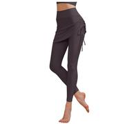 Yoga Pants,Women's Two Piece Flashing Yoga Pants Nude Feeling Hip Covering High Elastic Drawstring High Waisted And Hip Lifting Dance Pants Sports And Fitness Pants